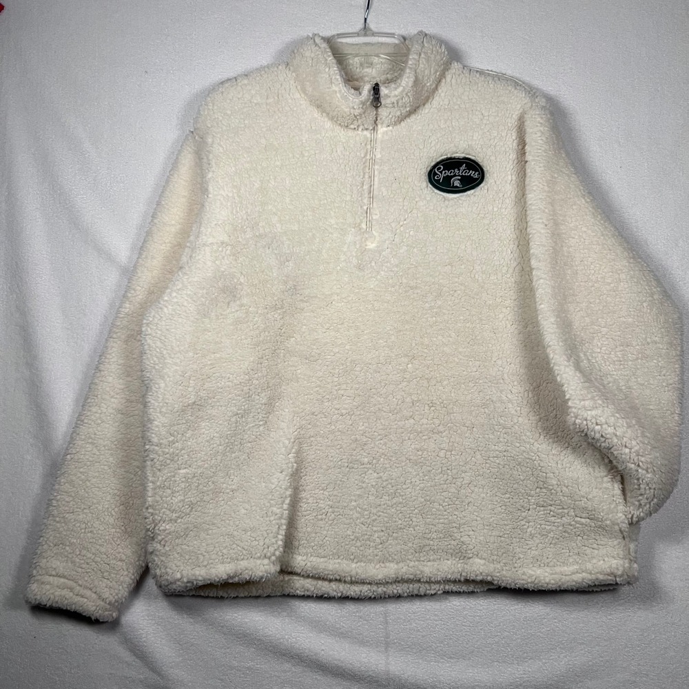 Michigan State Spartans Sherpa Pullover Womens XL by Knights Apparel Fleece